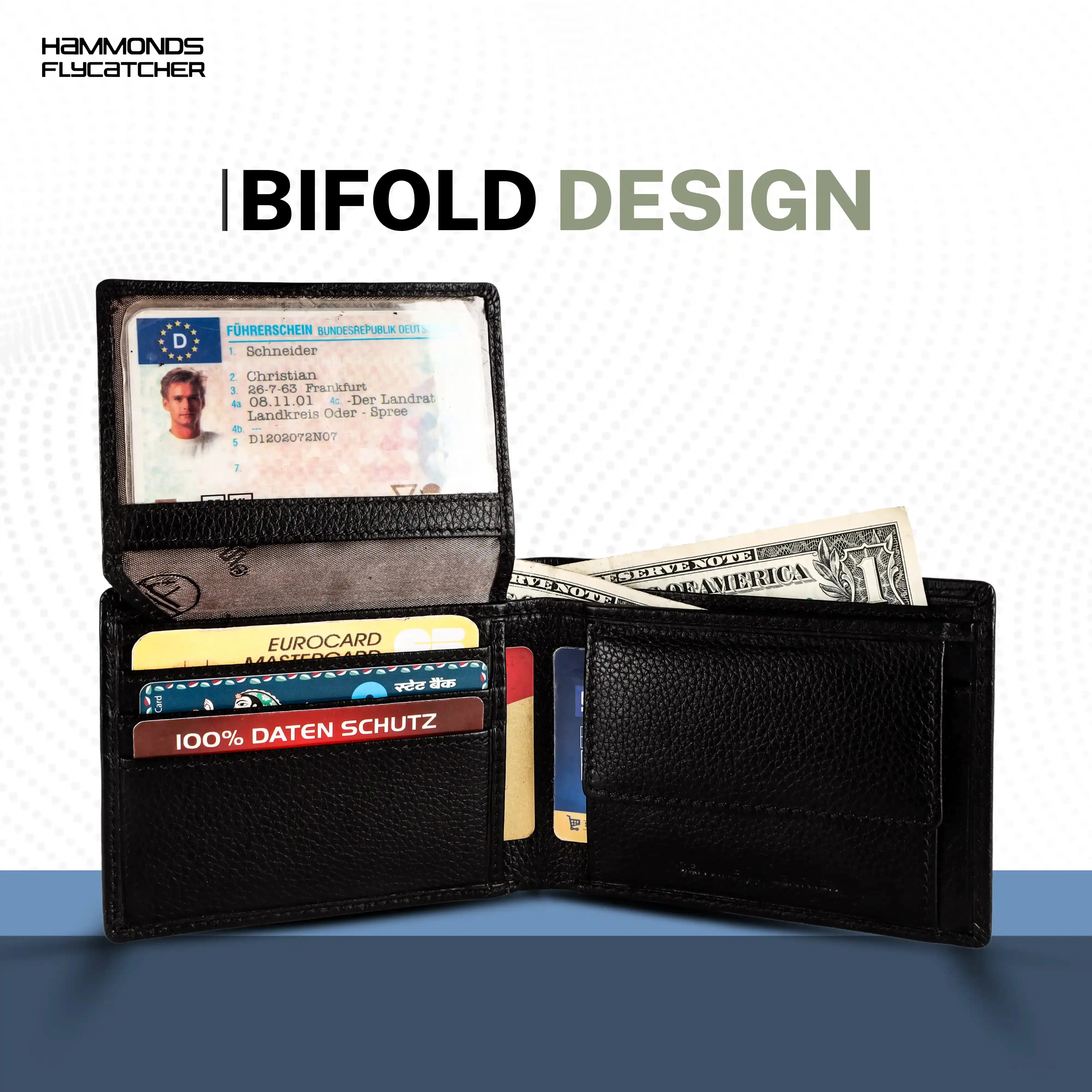 Pure Leather Wallet for Mens- RFID Protected Leather Wallet for Men with 6 ATM Card Slots