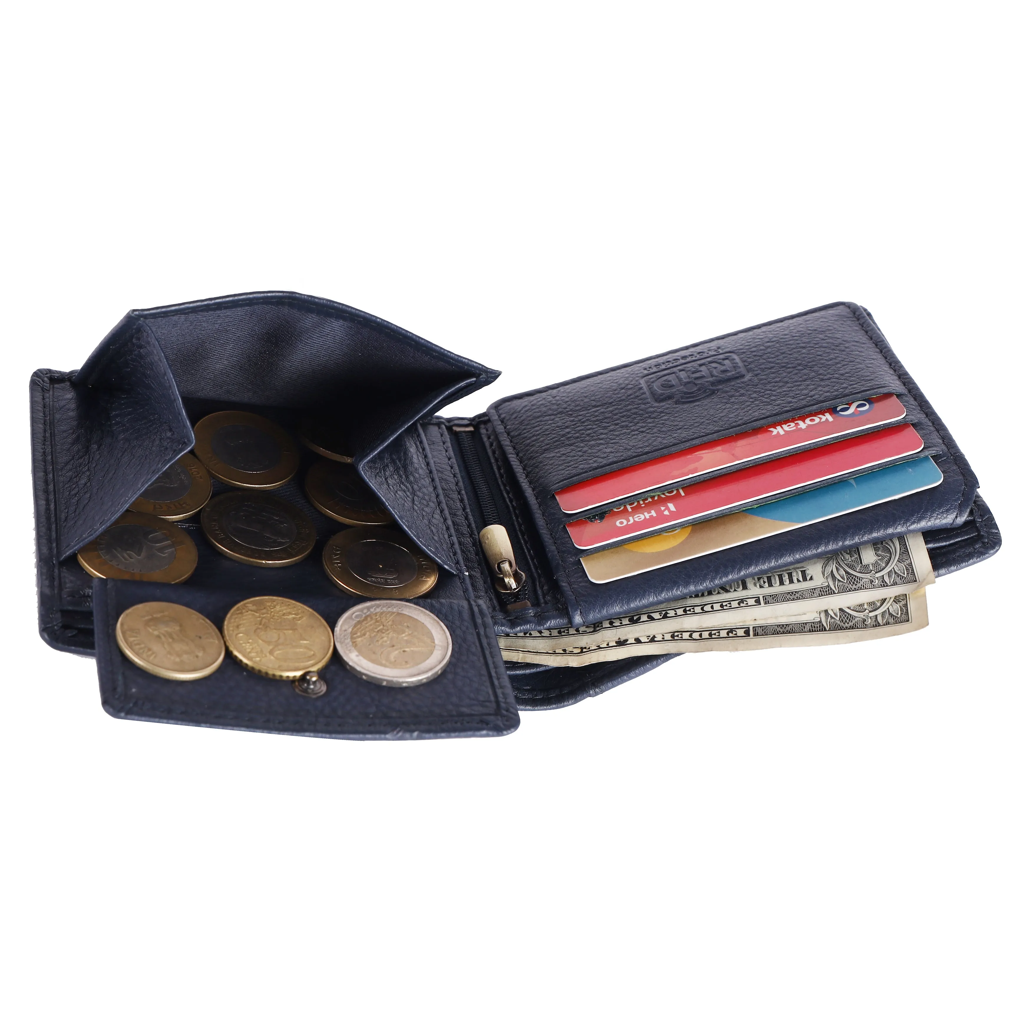 Pure Leather Wallet for Mens- RFID Protected Leather Wallet for Men with 6 ATM Card Slots