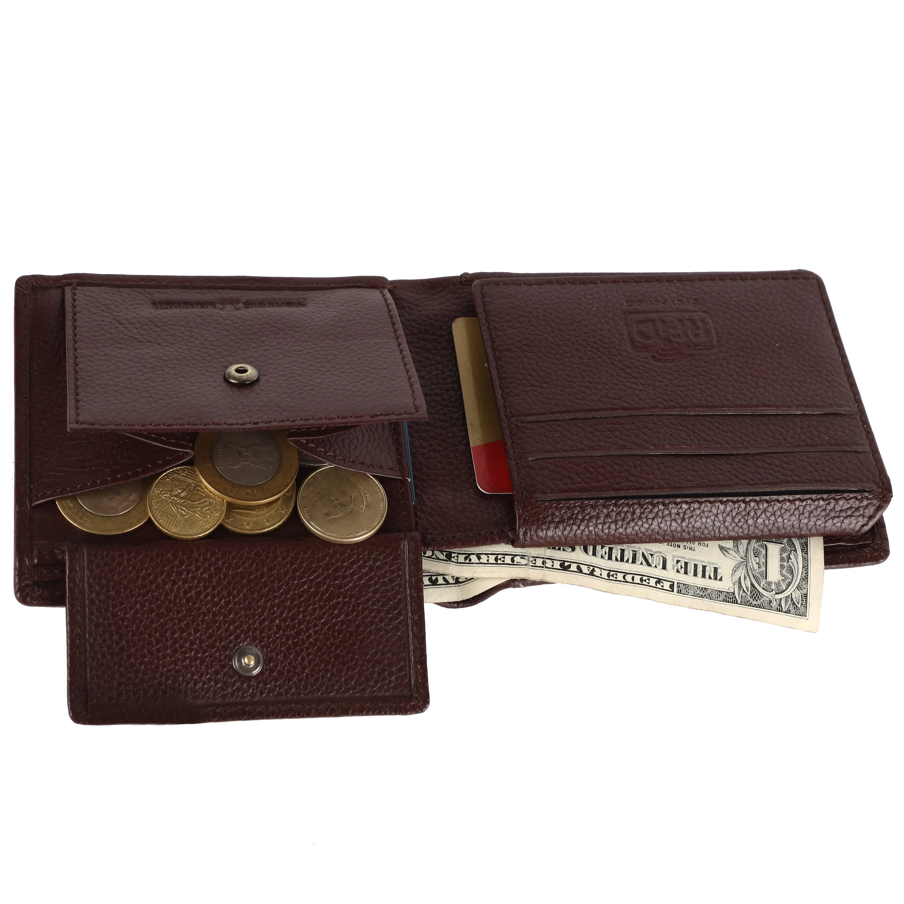 Pure Leather Wallet for Mens- RFID Protected Leather Wallet for Men with 6 ATM Card Slots