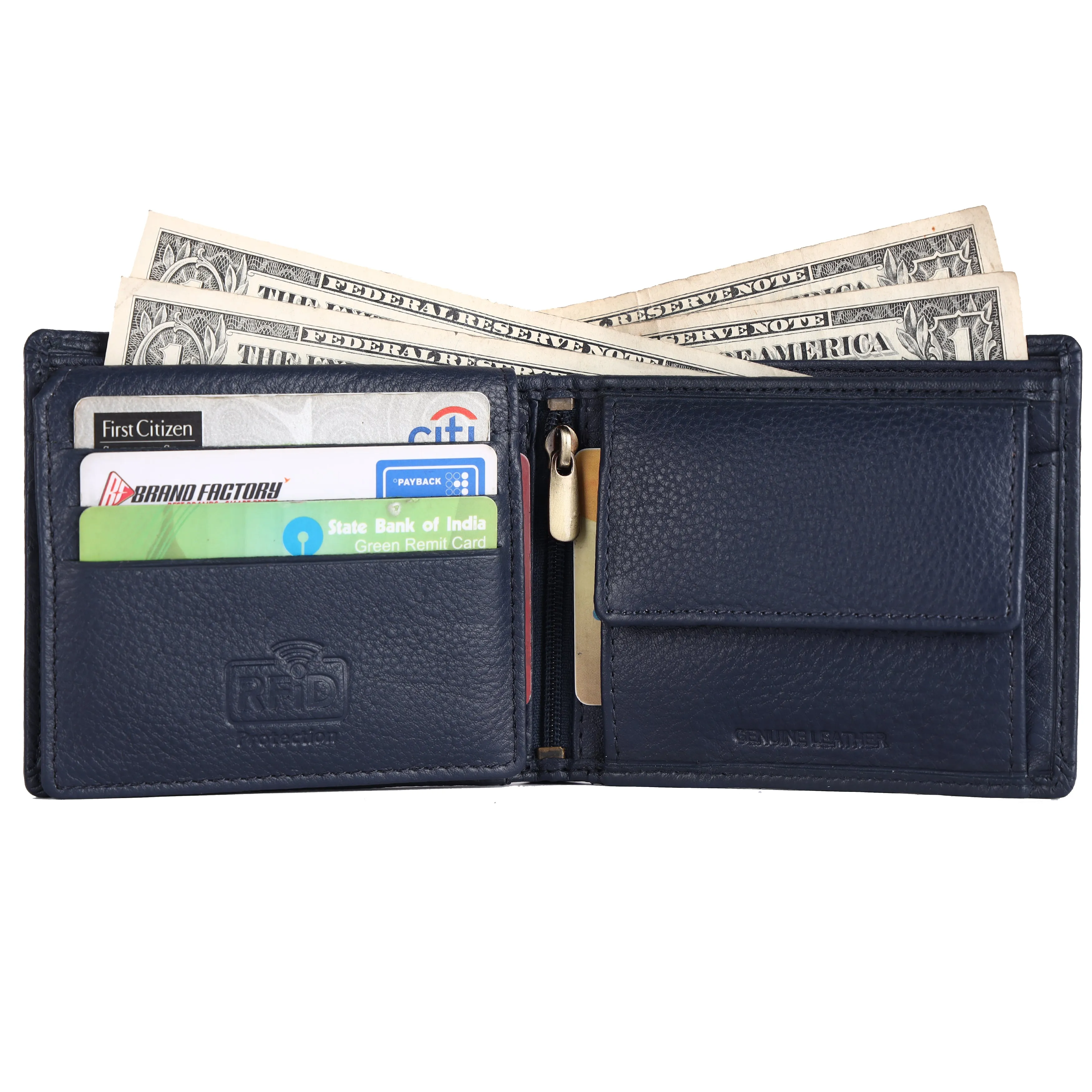 Pure Leather Wallet for Mens- RFID Protected Leather Wallet for Men with 6 ATM Card Slots
