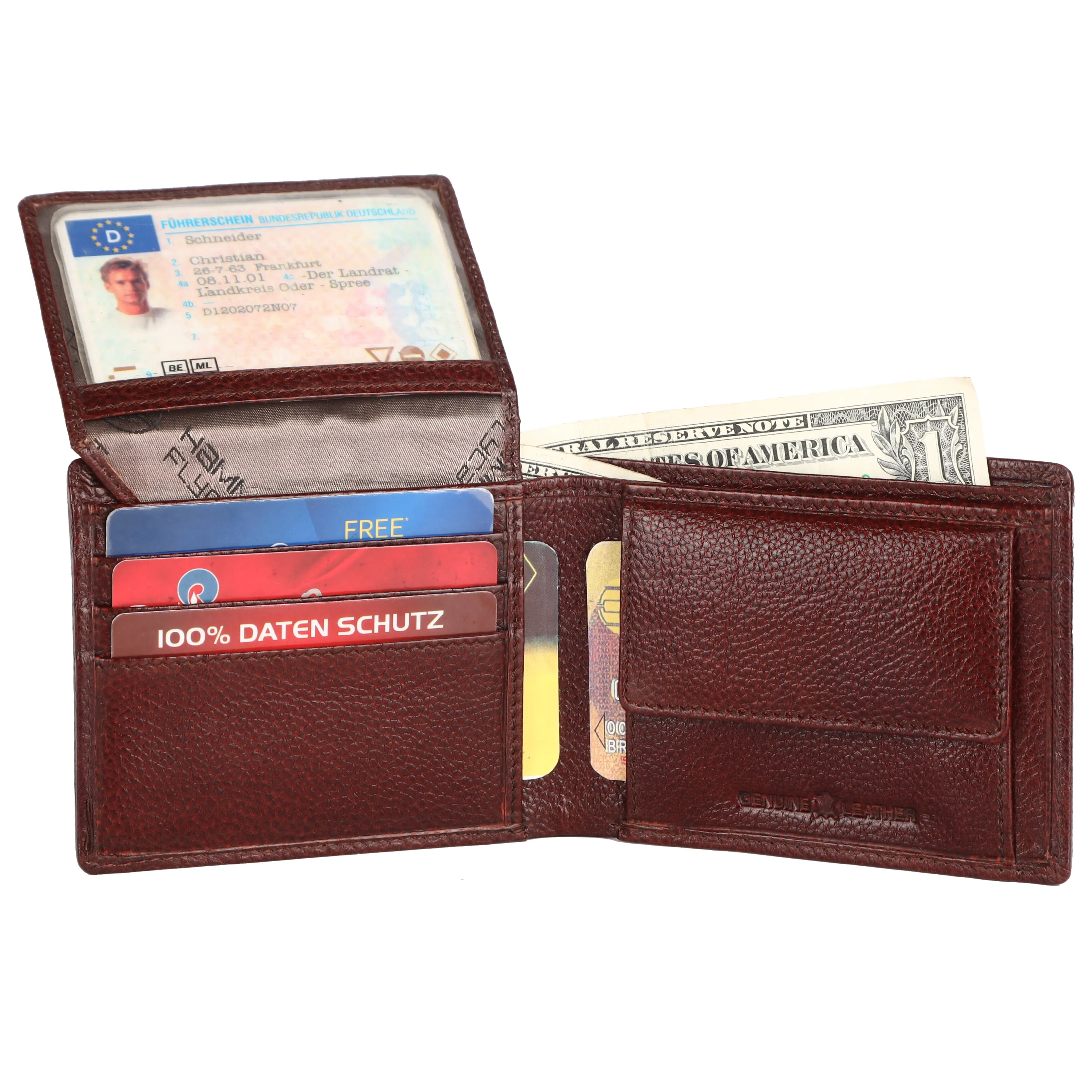 Pure Leather Wallet for Mens- RFID Protected Leather Wallet for Men with 6 ATM Card Slots