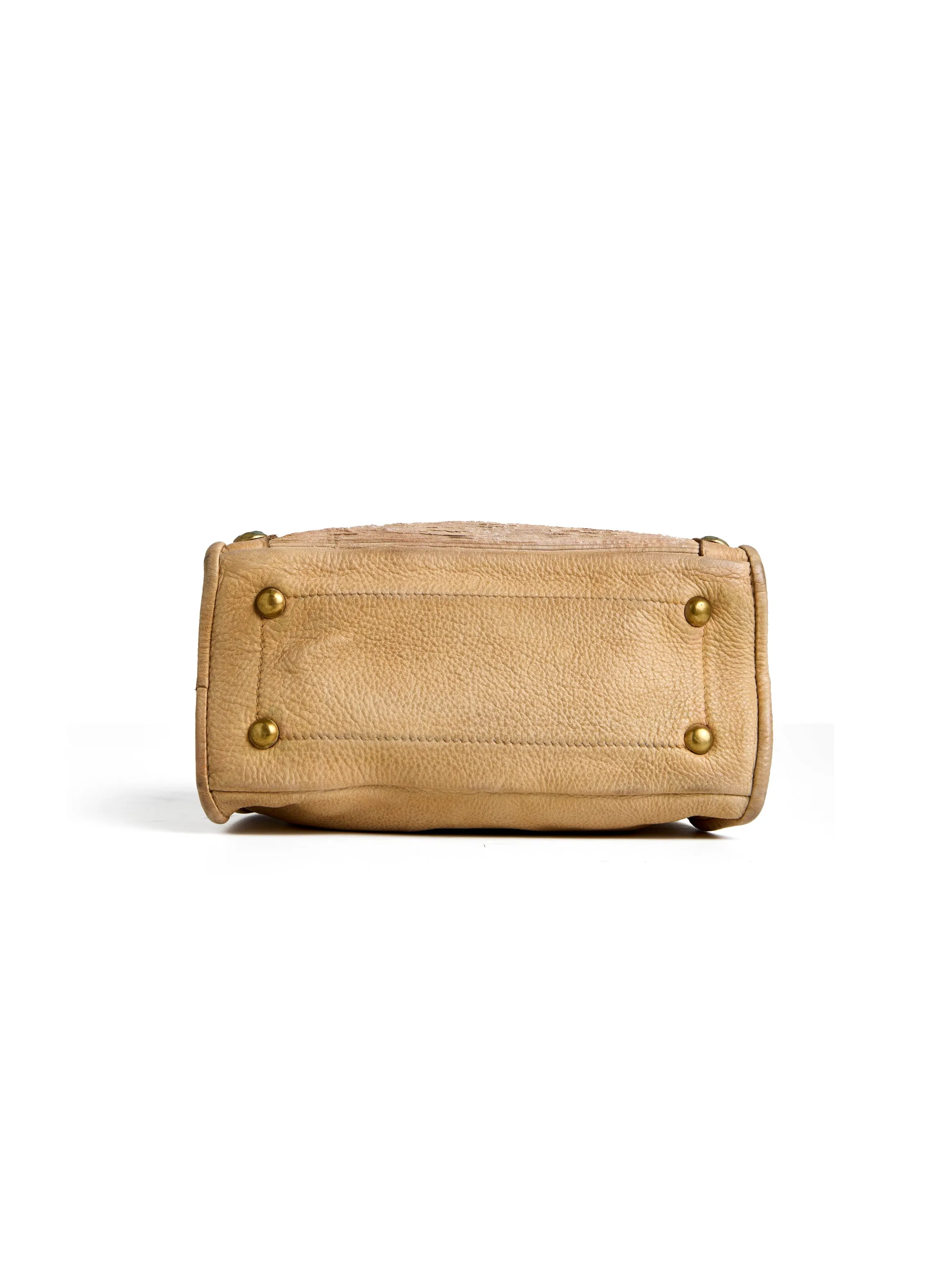 SILVIA: Beige Womens Real Leather Bucket Bag by Art N Vintage