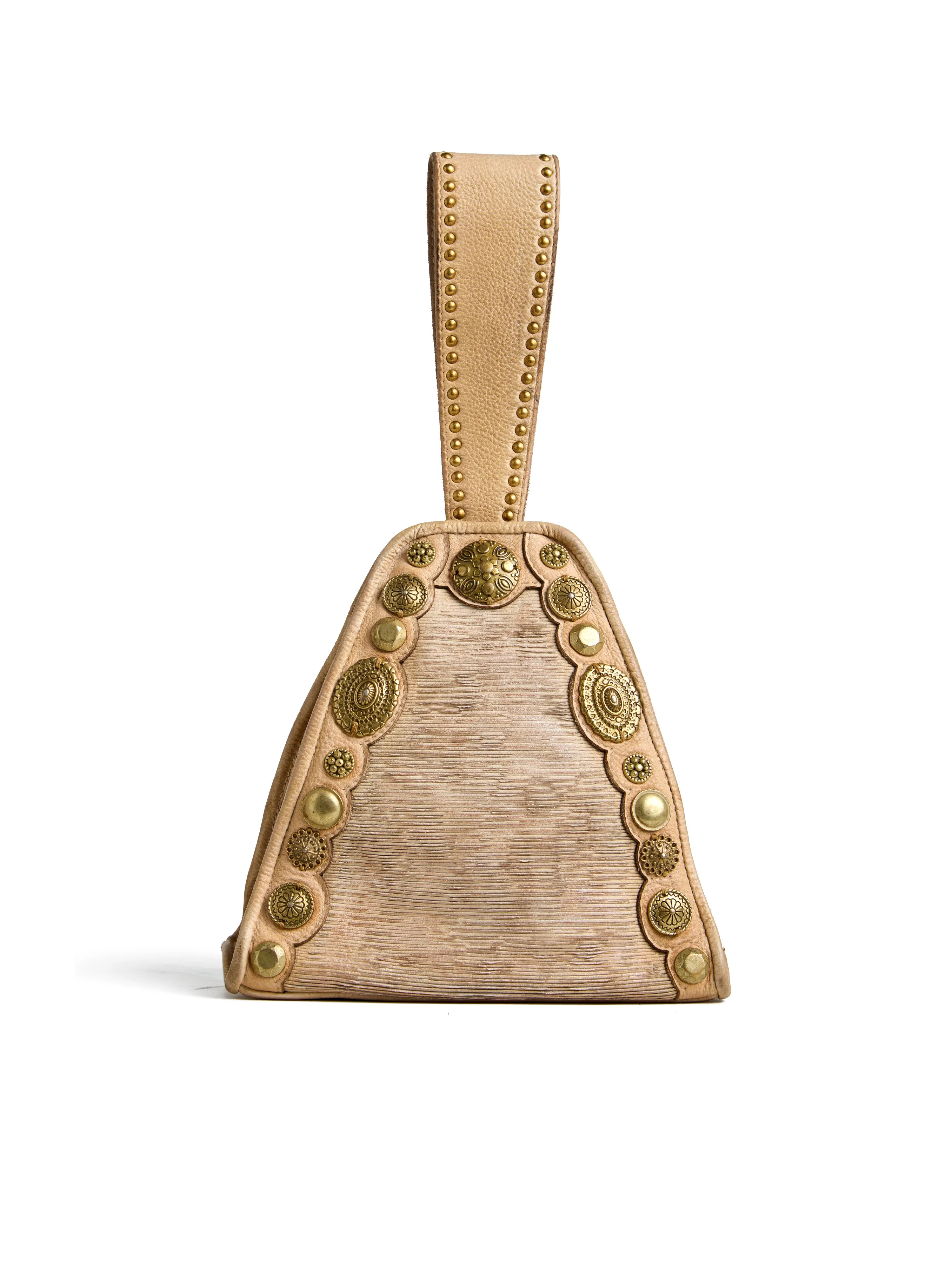 SILVIA: Beige Womens Real Leather Bucket Bag by Art N Vintage
