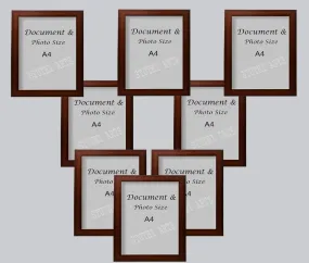 Stuthi Arts A4 size Certificate Document & Photo Brown Wall wood photo frames (Colour - Brown & Size - A4) (A4, 5), Rectangular