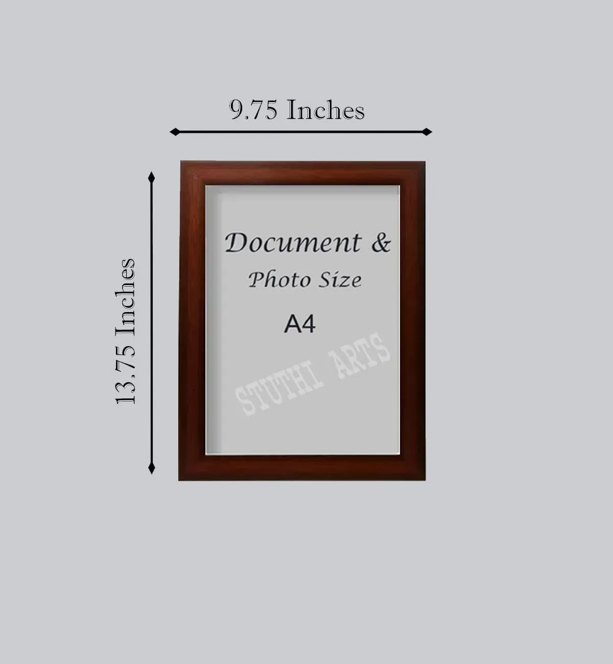 Stuthi Arts A4 size Certificate Document & Photo Brown Wall wood photo frames (Colour - Brown & Size - A4) (A4, 5), Rectangular