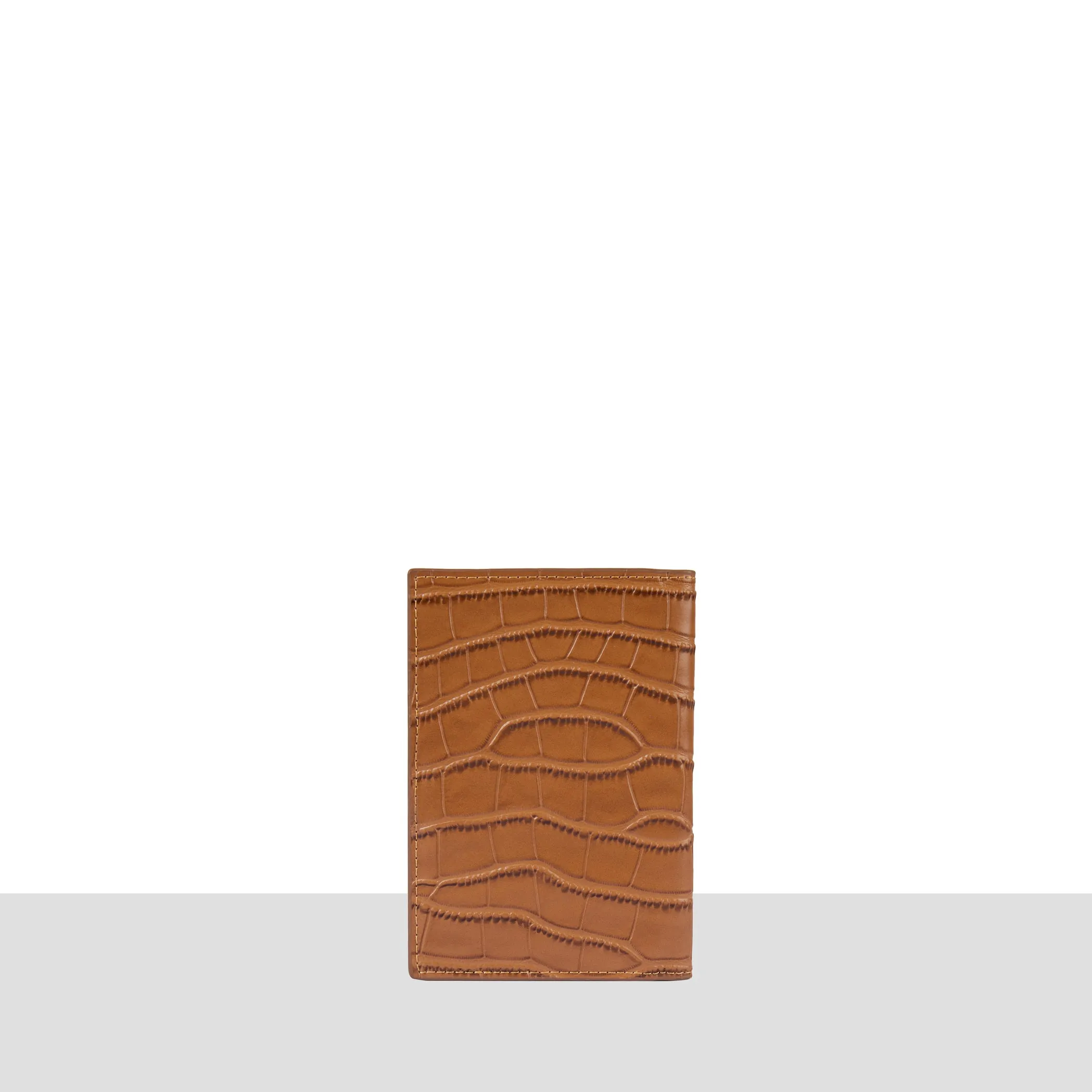 Tan Croc Leather Passport Cover