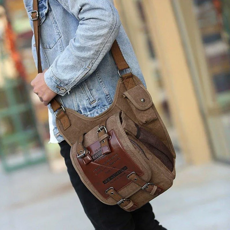 Vintage Canvas Shoulder Molle Messenger Bag