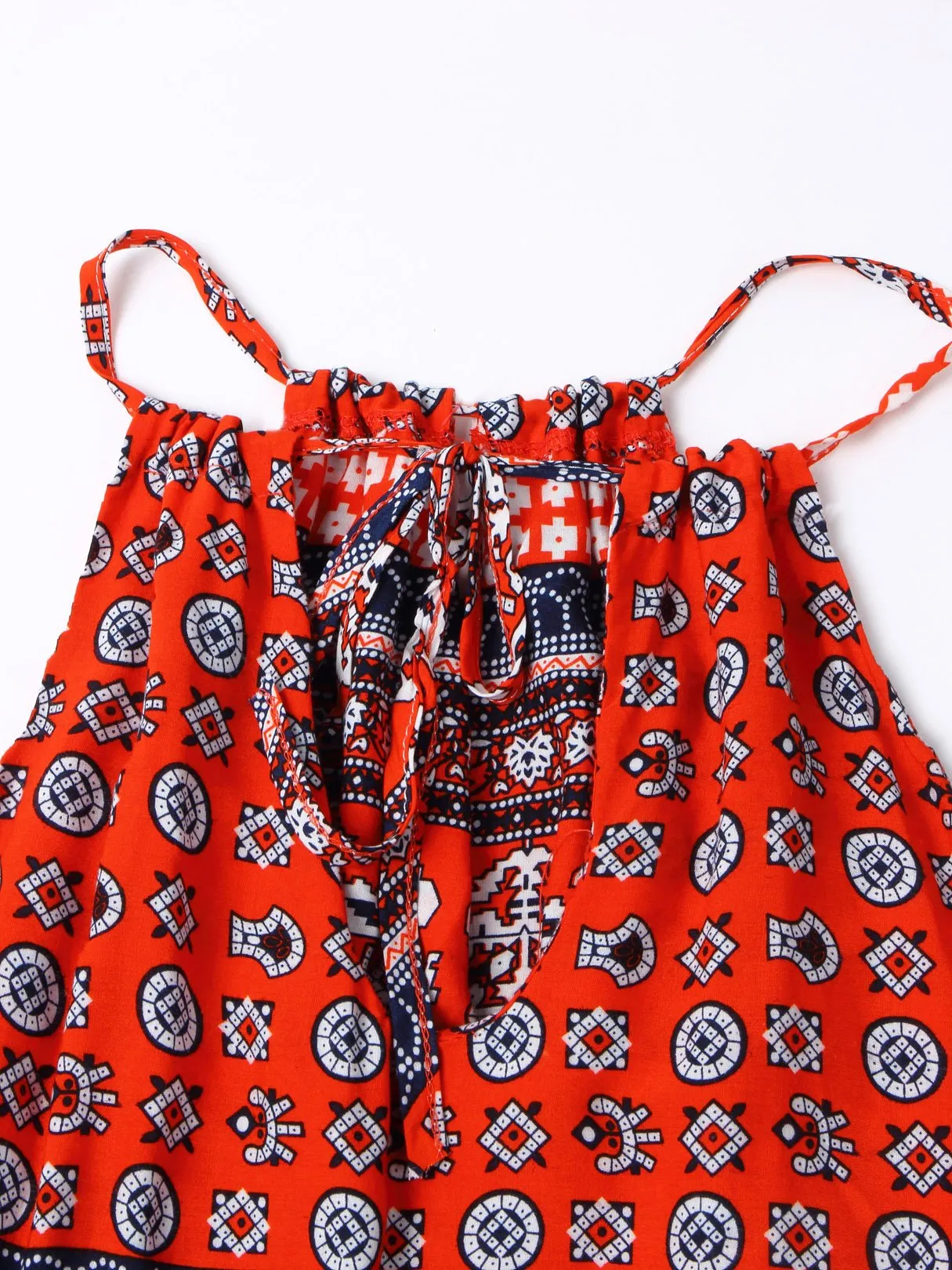 Wholesale Red Halter Sleeveless Cut Out Spaghetti Strap Mini Dress