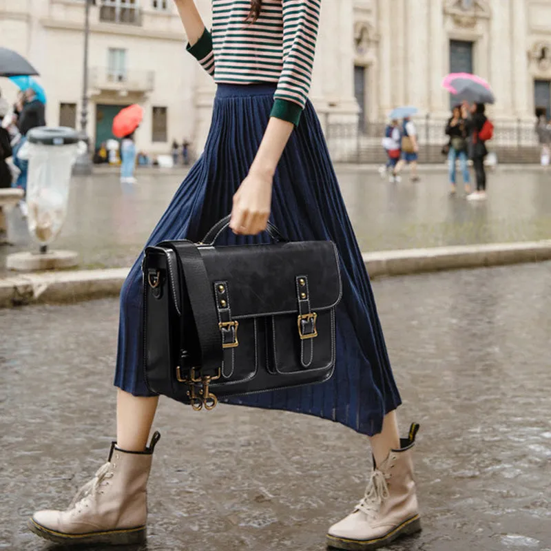 Womens Faux Leather Crossbody Laptop Messenger Bag Backpack Purse for Women