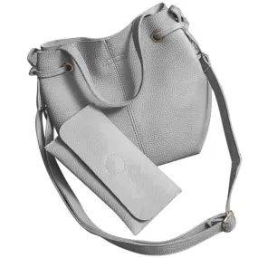 Xiniu 2 Pcs Women Bags Leather Litchi Stria Shoulder Bag Clutch Wallet Ladies Phone Bag baobao portefeuille femme #LREW