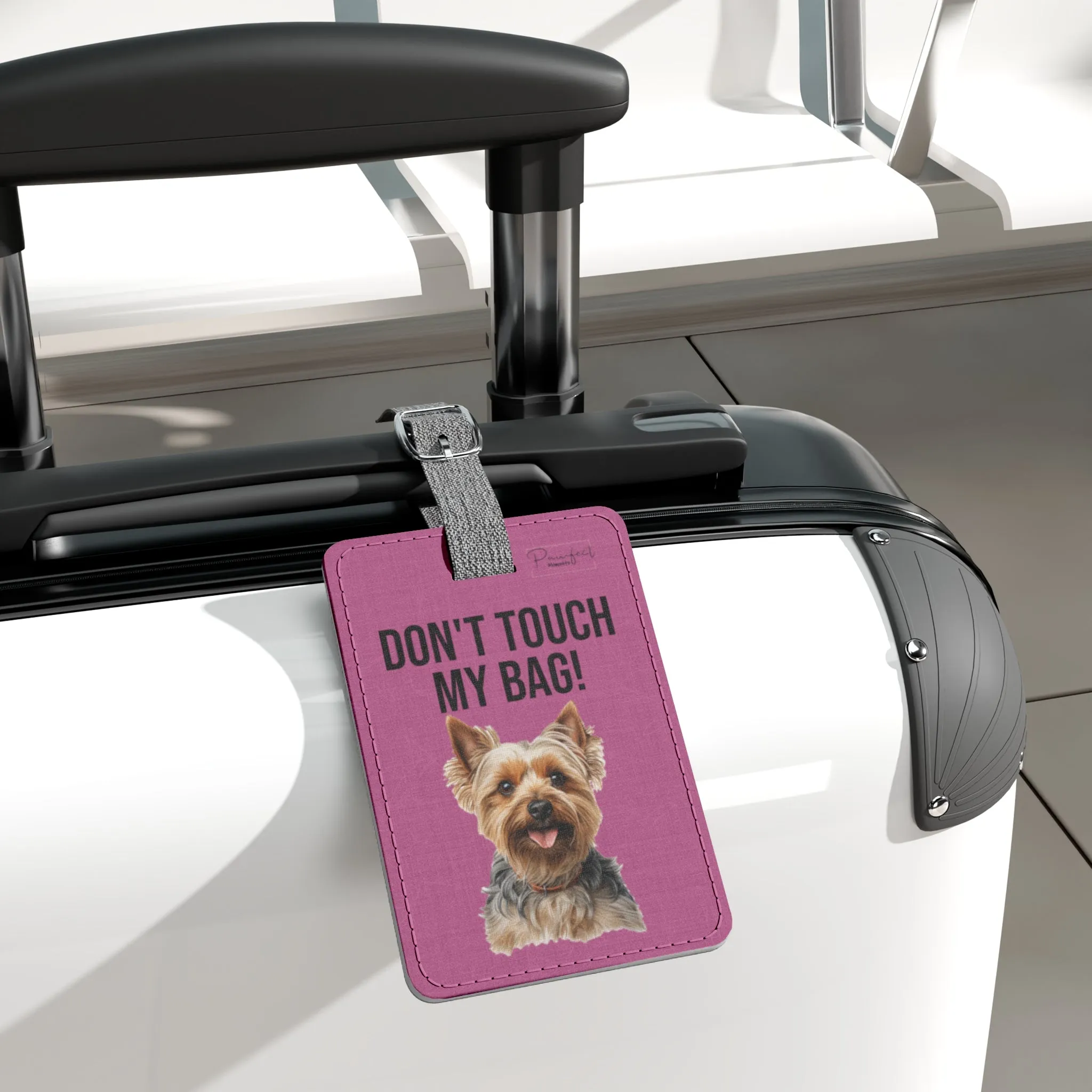 Yorkshire Terrier Saffiano Polyester Luggage Tag (scratch- and water-resistant)