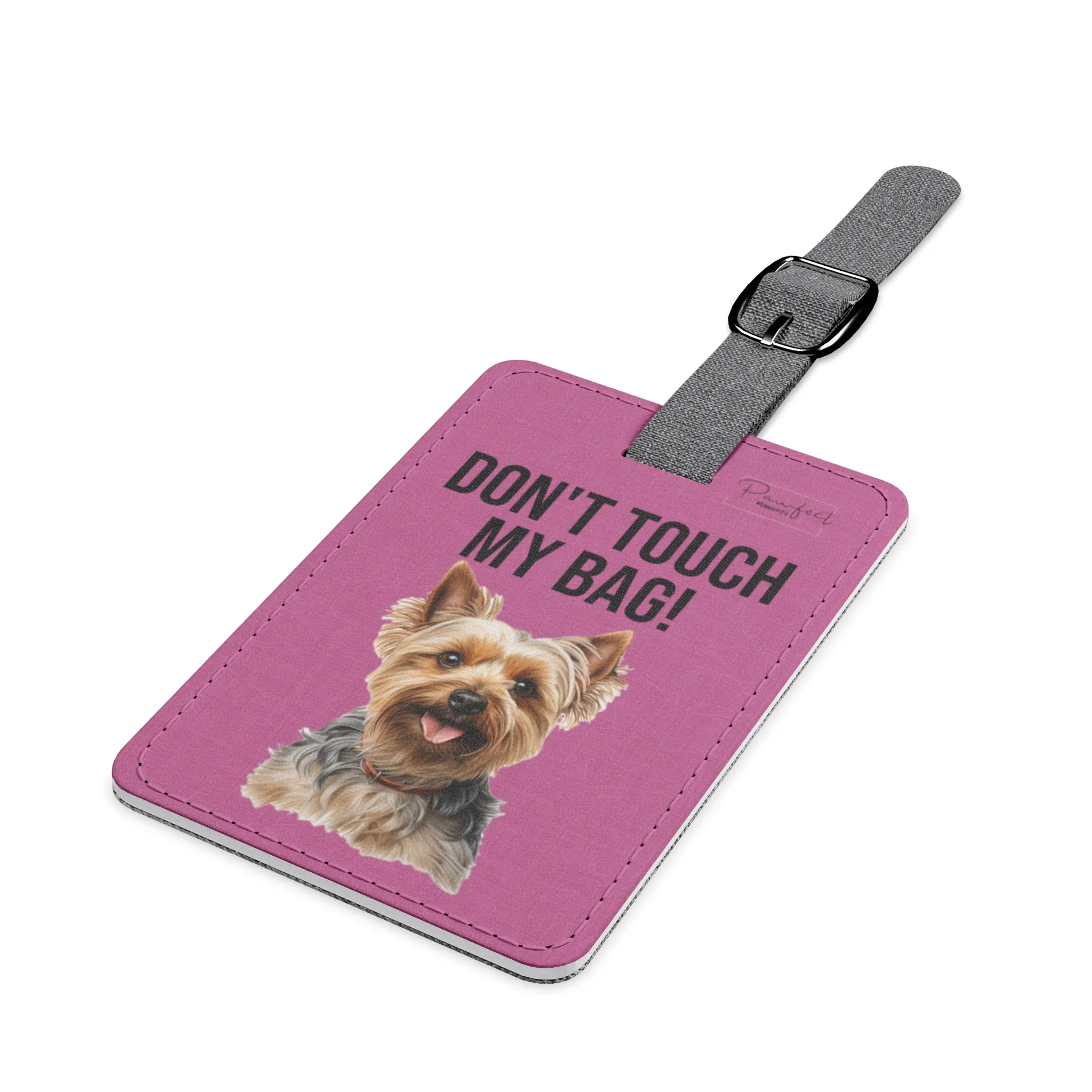 Yorkshire Terrier Saffiano Polyester Luggage Tag (scratch- and water-resistant)